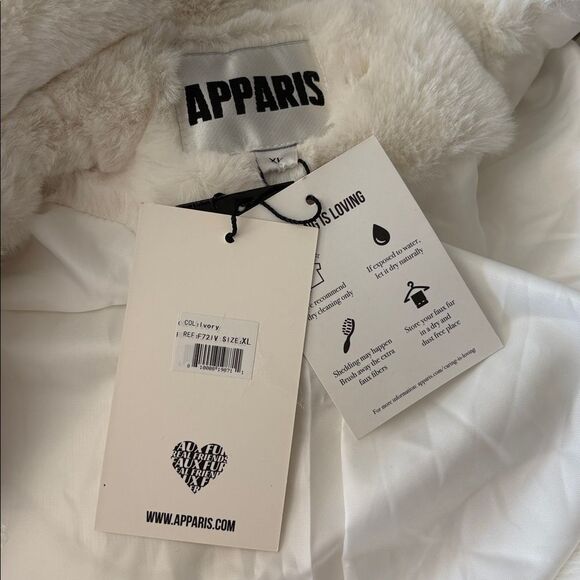 Apparis Mia Faux Fur Teddy Hooded Coat Sz XL NEW $445 - Picture 3 of 4